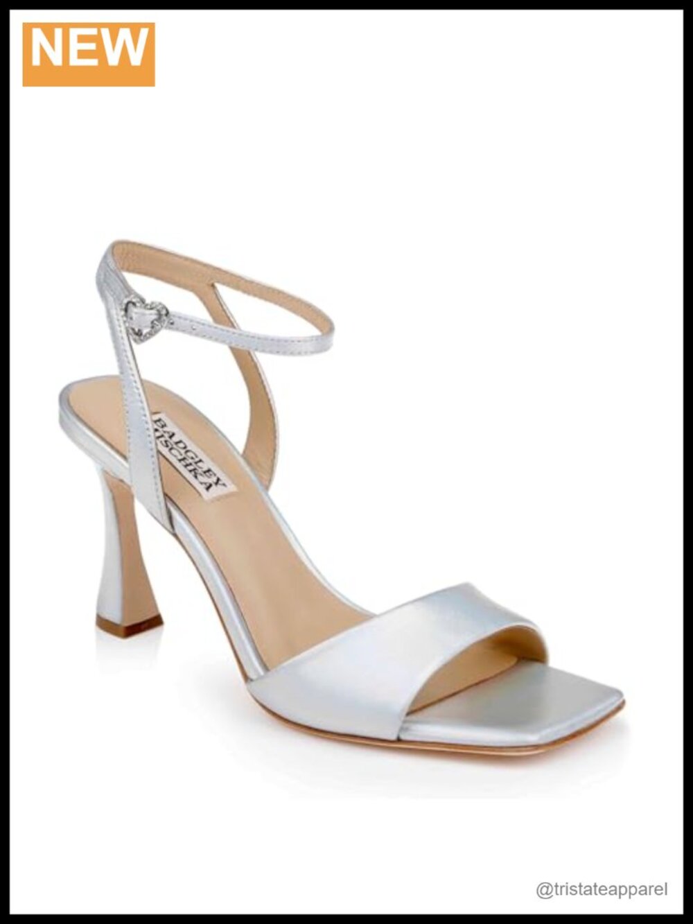 Cady Heeled Sandals with Heart-Shaped Buckle, Leather Lining
